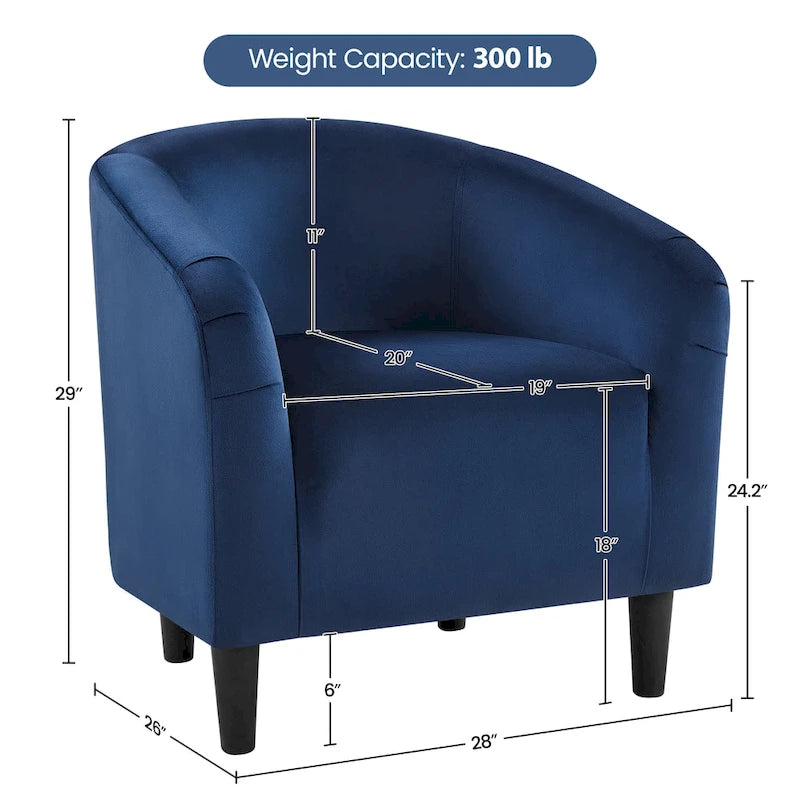 Fauteuil club barillet, velours, 136 kg, 70,6 cm L x 65 cm P x 72,4 cm H, 7 couleurs, assemblage en 5 min