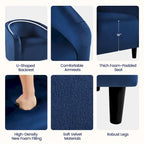 Fauteuil club barillet, velours, 136 kg, 70,6 cm L x 65 cm P x 72,4 cm H, 7 couleurs, assemblage en 5 min