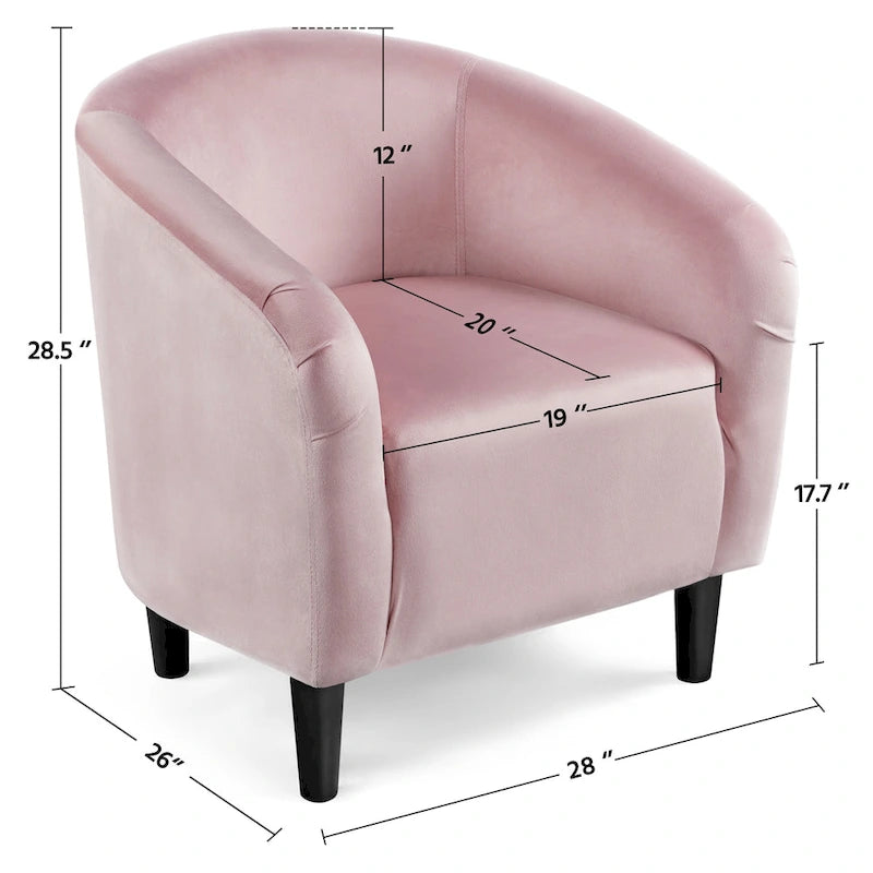 Fauteuil club barillet, velours, 136 kg, 70,6 cm L x 65 cm P x 72,4 cm H, 7 couleurs, assemblage en 5 min