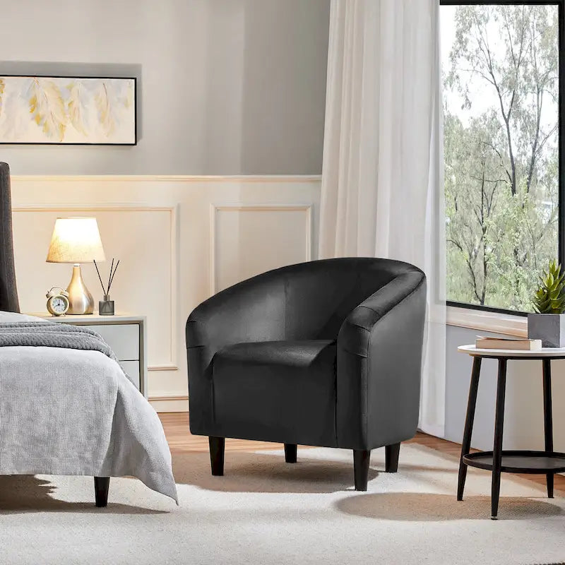 Fauteuil club barillet, velours, 136 kg, 70,6 cm L x 65 cm P x 72,4 cm H, 7 couleurs, assemblage en 5 min