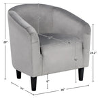Fauteuil club barillet, velours, 136 kg, 70,6 cm L x 65 cm P x 72,4 cm H, 7 couleurs, assemblage en 5 min