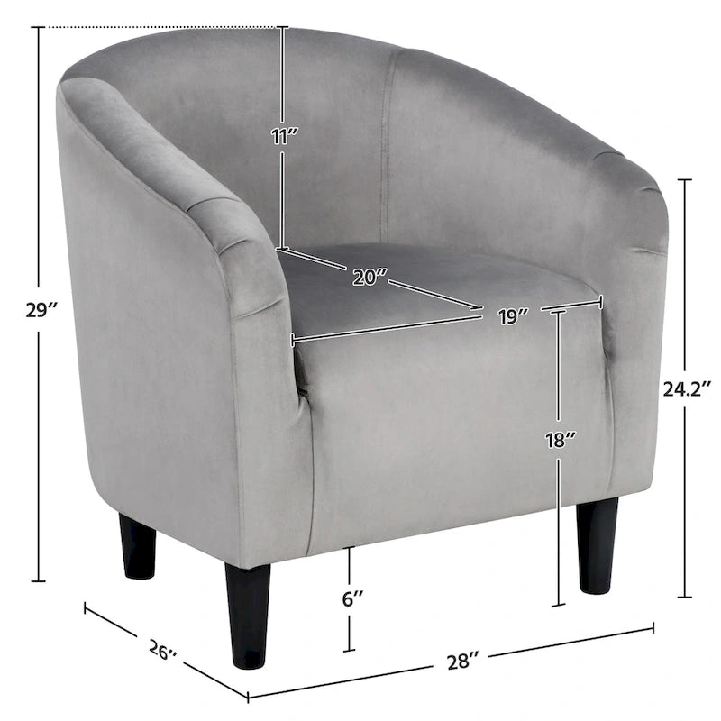 Fauteuil club barillet, velours, 136 kg, 70,6 cm L x 65 cm P x 72,4 cm H, 7 couleurs, assemblage en 5 min