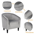 Fauteuil club barillet, velours, 136 kg, 70,6 cm L x 65 cm P x 72,4 cm H, 7 couleurs, assemblage en 5 min