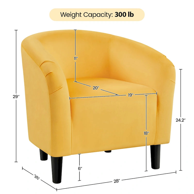 Fauteuil club barillet, velours, 136 kg, 70,6 cm L x 65 cm P x 72,4 cm H, 7 couleurs, assemblage en 5 min