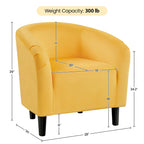 Fauteuil club barillet, velours, 136 kg, 70,6 cm L x 65 cm P x 72,4 cm H, 7 couleurs, assemblage en 5 min
