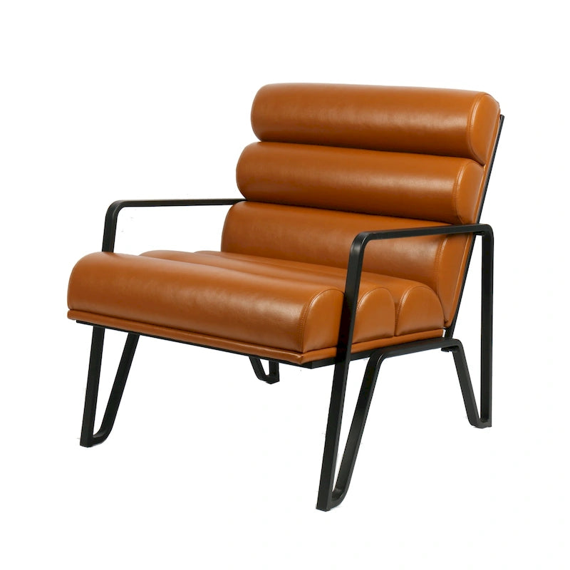 Fauteuil d'appoint moderne et confortable en similicuir PU 26,75W avec cadre en métal