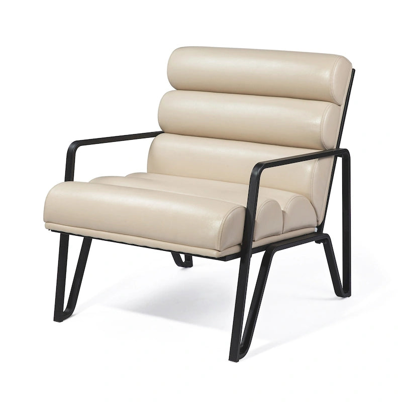 Fauteuil d'appoint moderne et confortable en similicuir PU 26,75W avec cadre en métal