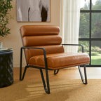 Fauteuil d'appoint moderne et confortable en similicuir PU 26,75W avec cadre en métal