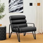 Fauteuil d'appoint moderne et confortable en similicuir PU 26,75W avec cadre en métal
