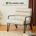 Fauteuil d'appoint moderne et confortable en similicuir PU 26,75W avec cadre en métal