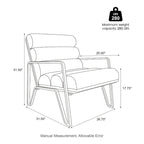 Fauteuil d'appoint moderne et confortable en similicuir PU 26,75W avec cadre en métal