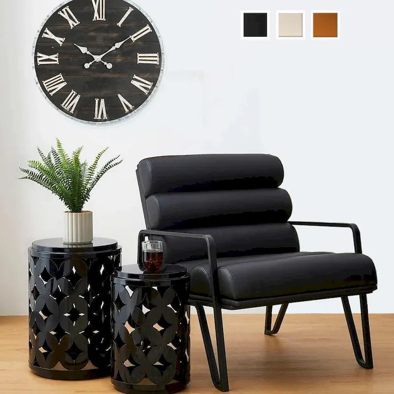 Fauteuil d'appoint moderne et confortable en similicuir PU 26,75W avec cadre en métal