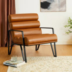 Fauteuil d'appoint moderne et confortable en similicuir PU 26,75W avec cadre en métal
