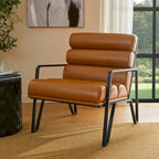 Fauteuil d'appoint moderne et confortable en similicuir PU 26,75W avec cadre en métal