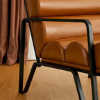 Fauteuil d'appoint moderne et confortable en similicuir PU 26,75W avec cadre en métal
