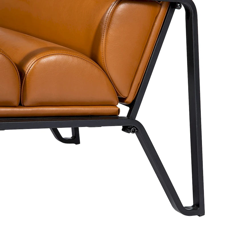 Fauteuil d'appoint moderne et confortable en similicuir PU 26,75W avec cadre en métal