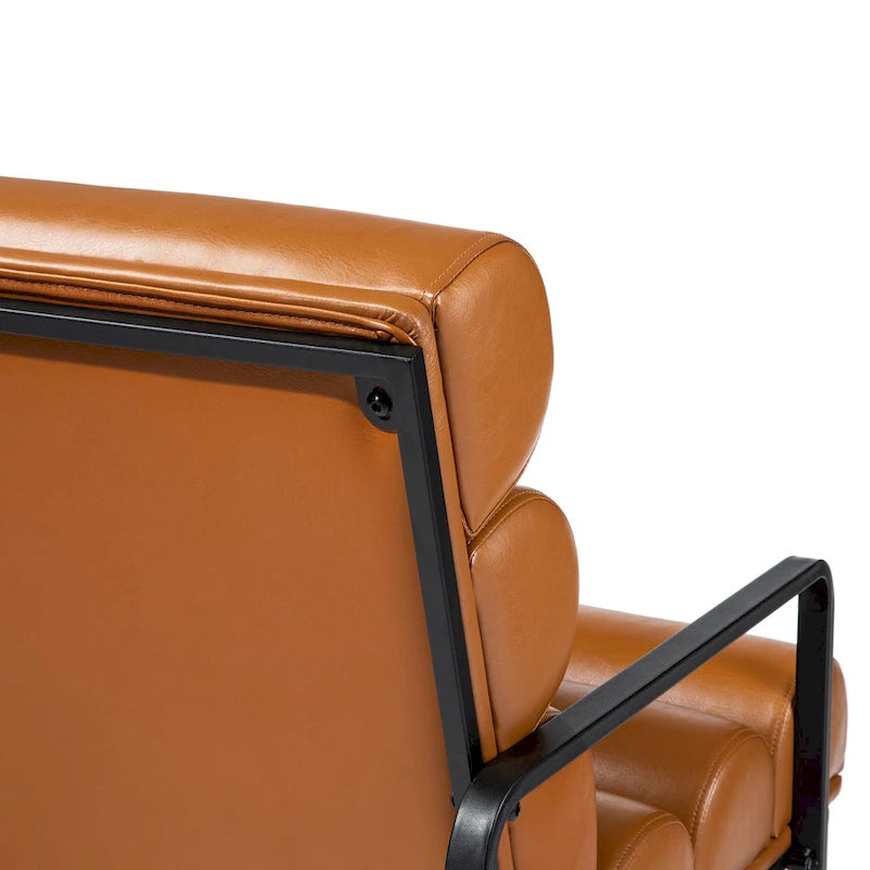 Fauteuil d'appoint moderne et confortable en similicuir PU 26,75W avec cadre en métal