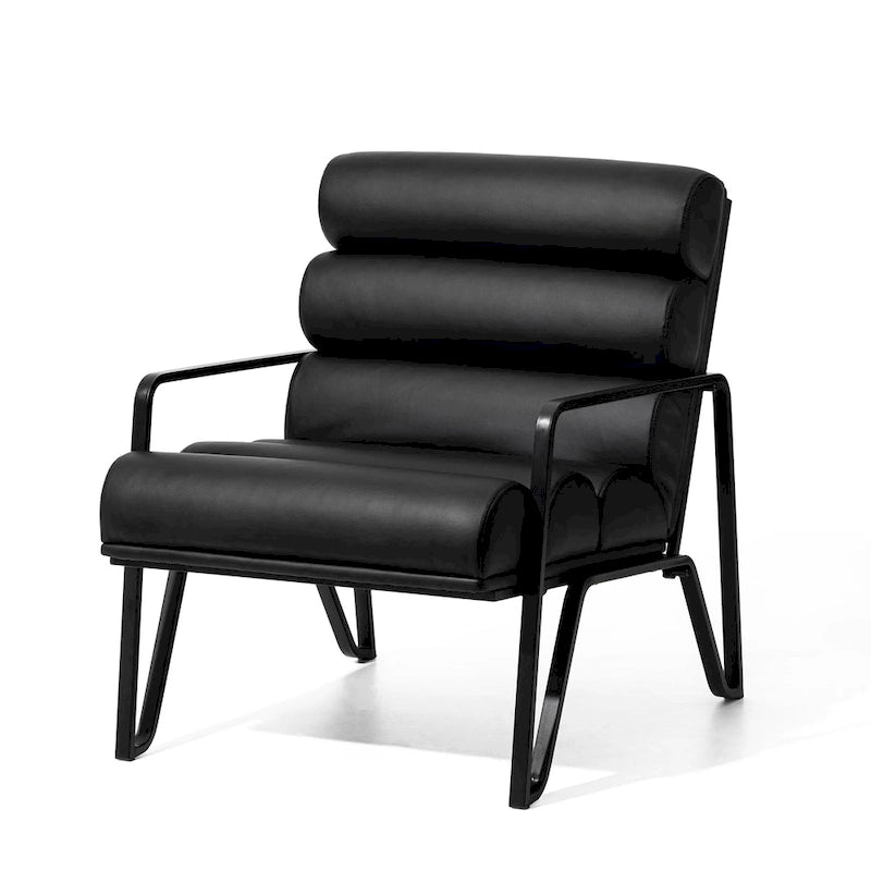 Fauteuil d'appoint moderne et confortable en similicuir PU 26,75W avec cadre en métal