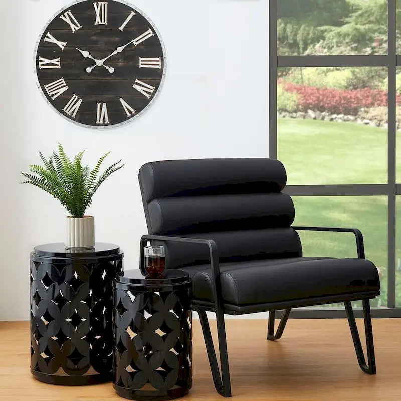 Fauteuil d'appoint moderne et confortable en similicuir PU 26,75W avec cadre en métal