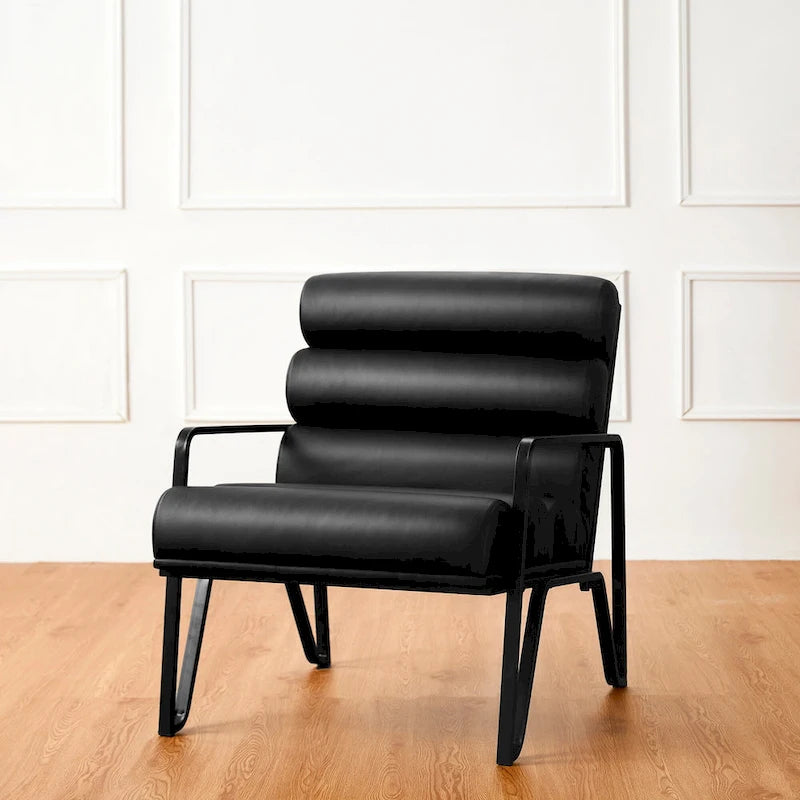 Fauteuil d'appoint moderne et confortable en similicuir PU 26,75W avec cadre en métal