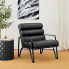 Fauteuil d'appoint moderne et confortable en similicuir PU 26,75W avec cadre en métal