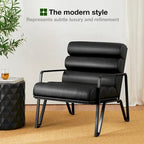 Fauteuil d'appoint moderne et confortable en similicuir PU 26,75W avec cadre en métal
