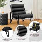 Fauteuil d'appoint moderne et confortable en similicuir PU 26,75W avec cadre en métal