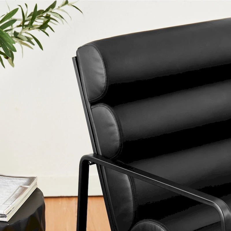 Fauteuil d'appoint moderne et confortable en similicuir PU 26,75W avec cadre en métal