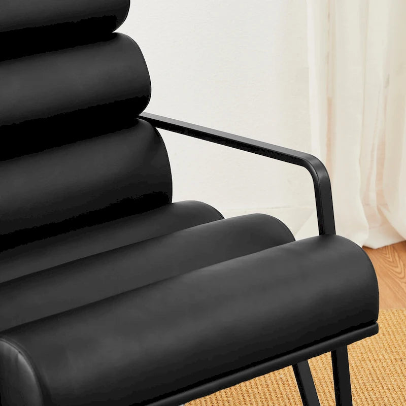 Fauteuil d'appoint moderne et confortable en similicuir PU 26,75W avec cadre en métal