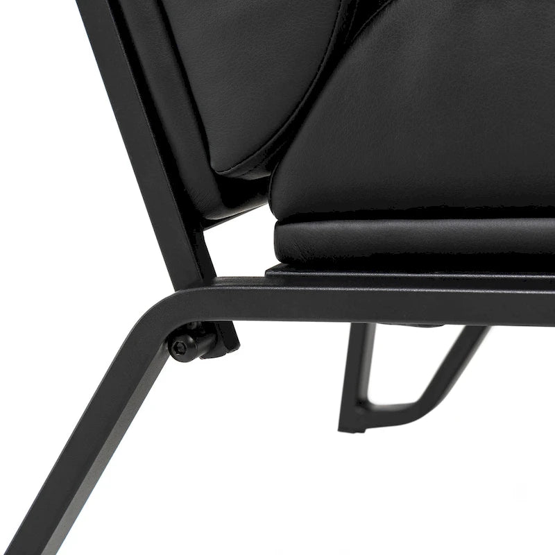 Fauteuil d'appoint moderne et confortable en similicuir PU 26,75W avec cadre en métal