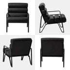 Fauteuil d'appoint moderne et confortable en similicuir PU 26,75W avec cadre en métal