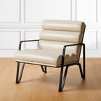 Fauteuil d'appoint moderne et confortable en similicuir PU 26,75W avec cadre en métal