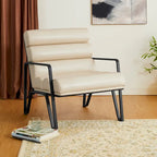 Fauteuil d'appoint moderne et confortable en similicuir PU 26,75W avec cadre en métal
