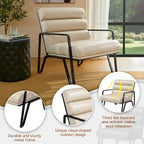 Fauteuil d'appoint moderne et confortable en similicuir PU 26,75W avec cadre en métal