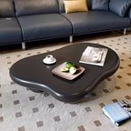Table basse nuage de 122 cm, noir/crème, pieds en bois massif, 2 à 4 places
