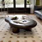 Table basse nuage de 122 cm, noir/crème, pieds en bois massif, 2 à 4 places