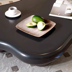 Table basse nuage de 122 cm, noir/crème, pieds en bois massif, 2 à 4 places