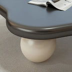 Table basse nuage de 122 cm, noir/crème, pieds en bois massif, 2 à 4 places