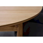 Table basse ovale en chêne naturel, style scandinave, pieds en chêne massif, 130 cm (L) x 70 cm (l) x 45 cm (H)