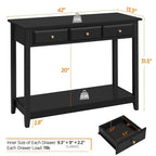 Console 3 tiroirs avec étagère de rangement