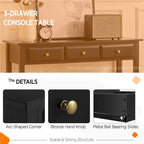 Console 3 tiroirs avec étagère de rangement