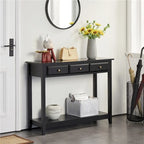 Console 3 tiroirs avec étagère de rangement