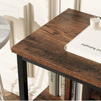Meuble TV avec 3 tiroirs en tissu et étagères ouvertes, convient aux téléviseurs de 55", 99 cm (L) x 57 cm (H), panneau de fibres de densité moyenne aspect bois