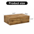 Table basse moderne, MDF avec grain de bois et motif inspiré du marbre, assemblage facile, 10-15 min