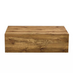 Table basse moderne, MDF avec grain de bois et motif inspiré du marbre, assemblage facile, 10-15 min