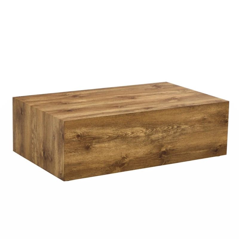 Table basse moderne, MDF avec grain de bois et motif inspiré du marbre, assemblage facile, 10-15 min