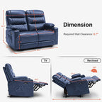 Causeuse inclinable électrique, Selle/Marron foncé/Gris clair, Chauffante et massante, 2 places