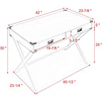Bureau d'ordinateur avec tiroirs, plateau en MDF et pieds en bois massif, 106,7 cm (L) x 60,6 cm (l) x 76,2 cm (H), 1 place, Blanc/Bleu/Rouge/Noir