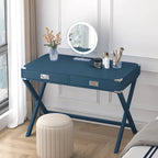 Bureau d'ordinateur avec tiroirs, plateau en MDF et pieds en bois massif, 106,7 cm (L) x 60,6 cm (l) x 76,2 cm (H), 1 place, Blanc/Bleu/Rouge/Noir