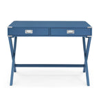 Bureau d'ordinateur avec tiroirs, plateau en MDF et pieds en bois massif, 106,7 cm (L) x 60,6 cm (l) x 76,2 cm (H), 1 place, Blanc/Bleu/Rouge/Noir